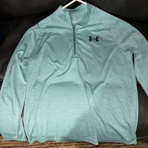 Under armour tec 1/2 zip large greenish blue color